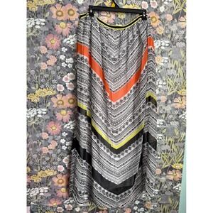 Old Navy Women's Maxi Skirt Geometric Print Orange Yellow Black L